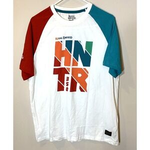 Royal Enfield Hunter 350‎ T-Shirt Mens Medium White Cotton Motorcycle India EUC